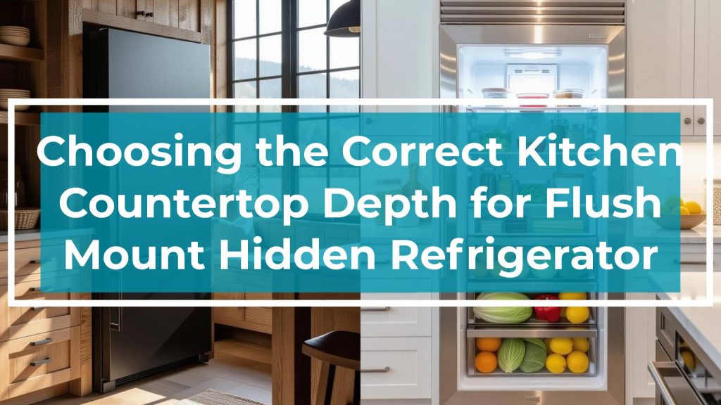 kitchen countertop depth for flush mount hidden refrigerator