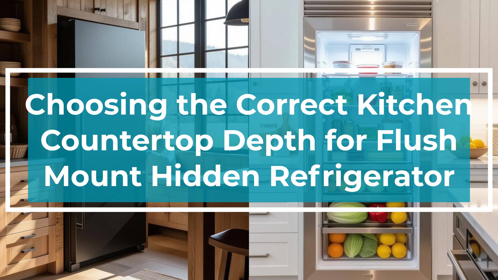 kitchen countertop depth for flush mount hidden refrigerator