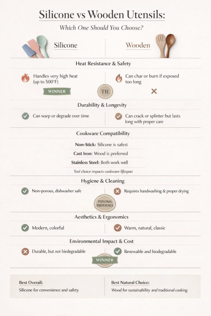 Silicone vs Wooden Utensils