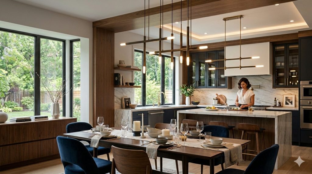 pair kitchen and dining lights
