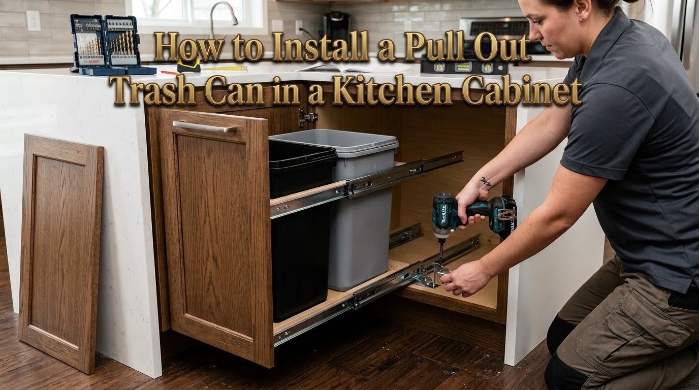 how to install a pull out trash can